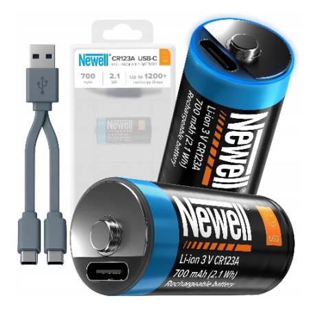 Newell CR123A USB-C - 2x akumulator/bateria CR123A, USB-C, 700mAh
